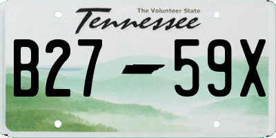 TN license plate B2759X
