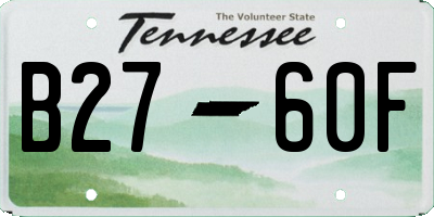 TN license plate B2760F