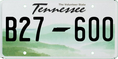 TN license plate B2760O