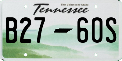 TN license plate B2760S