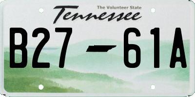 TN license plate B2761A