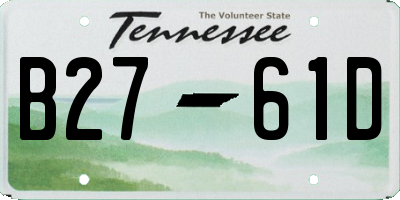 TN license plate B2761D