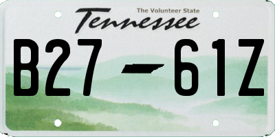 TN license plate B2761Z