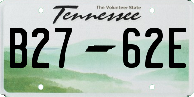 TN license plate B2762E