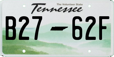 TN license plate B2762F