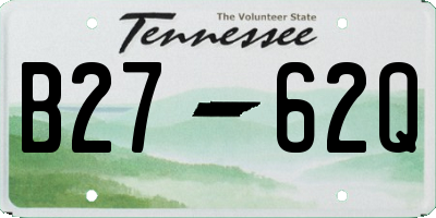 TN license plate B2762Q