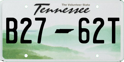 TN license plate B2762T