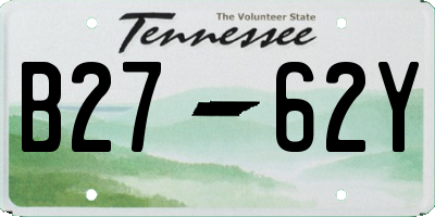 TN license plate B2762Y