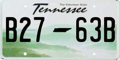 TN license plate B2763B