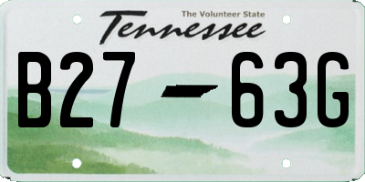 TN license plate B2763G