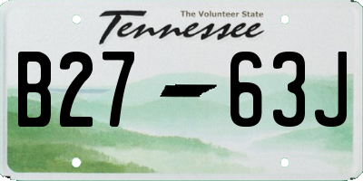 TN license plate B2763J
