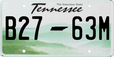 TN license plate B2763M