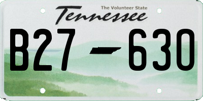 TN license plate B2763O