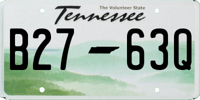 TN license plate B2763Q