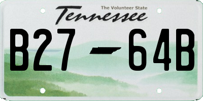 TN license plate B2764B