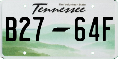 TN license plate B2764F