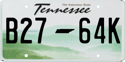 TN license plate B2764K