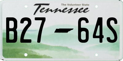 TN license plate B2764S