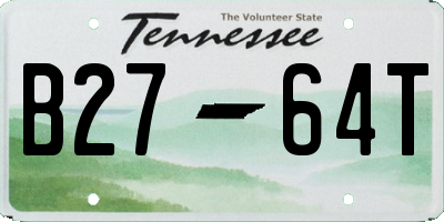 TN license plate B2764T