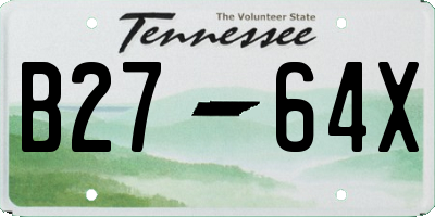 TN license plate B2764X