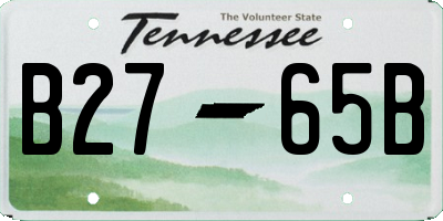 TN license plate B2765B