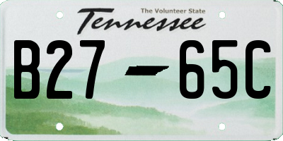 TN license plate B2765C
