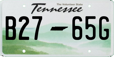 TN license plate B2765G