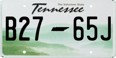 TN license plate B2765J
