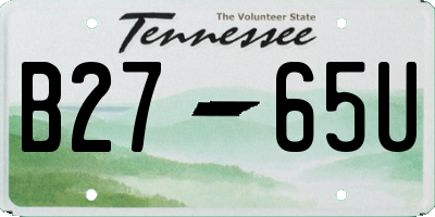 TN license plate B2765U