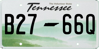 TN license plate B2766Q