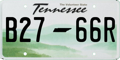 TN license plate B2766R