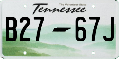 TN license plate B2767J