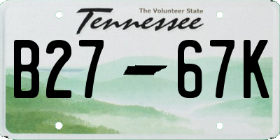 TN license plate B2767K