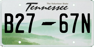 TN license plate B2767N