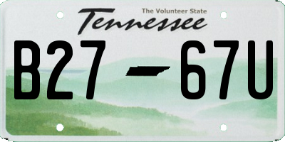 TN license plate B2767U