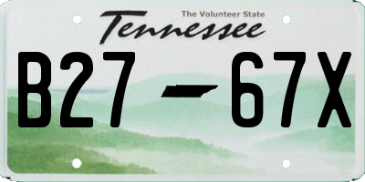 TN license plate B2767X