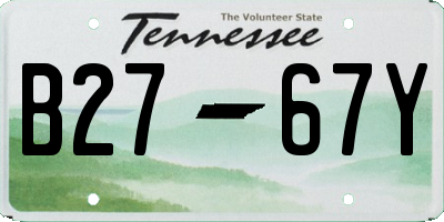 TN license plate B2767Y