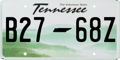 TN license plate B2768Z