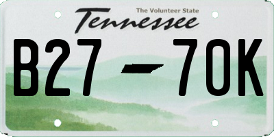 TN license plate B2770K