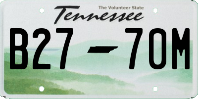 TN license plate B2770M