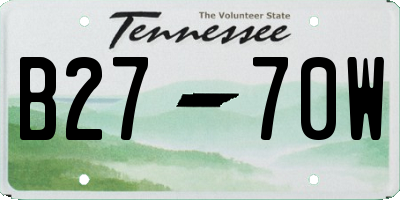 TN license plate B2770W