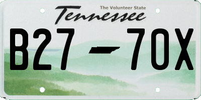 TN license plate B2770X