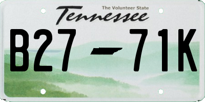 TN license plate B2771K