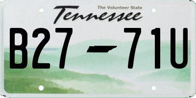 TN license plate B2771U