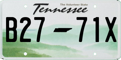 TN license plate B2771X