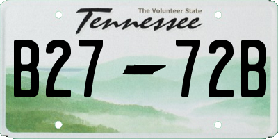 TN license plate B2772B