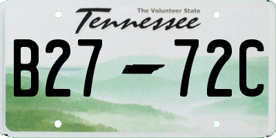 TN license plate B2772C