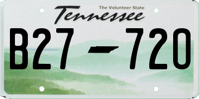 TN license plate B2772O