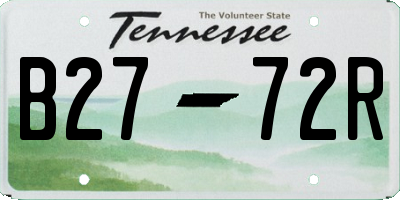 TN license plate B2772R