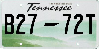 TN license plate B2772T